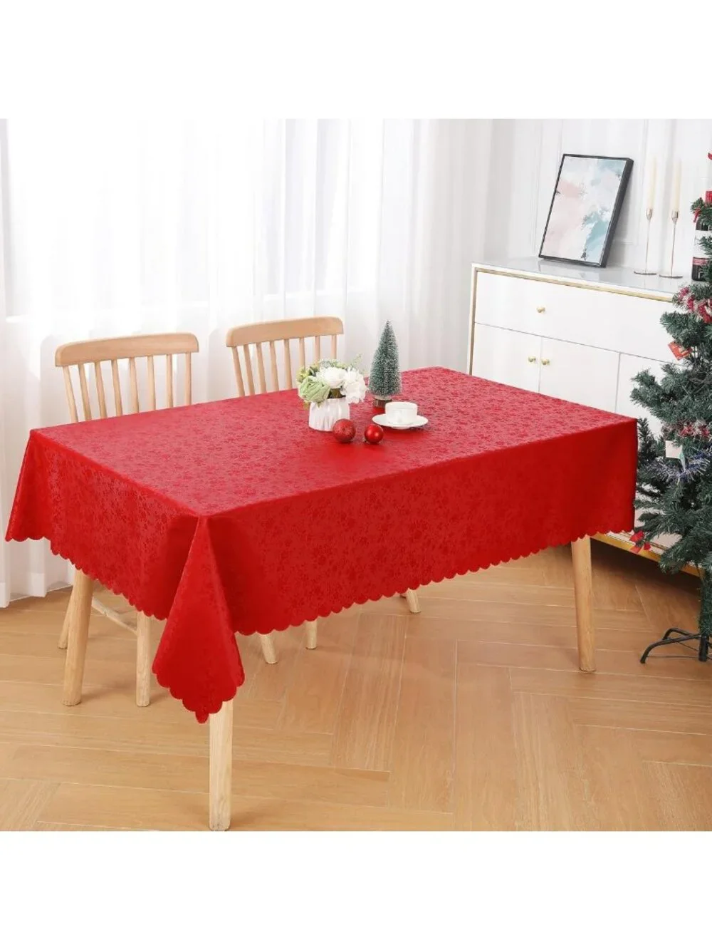 Waterproof Heavy Duty Vinyl Tablecloth, Rectangle 60x84 Inch, Durable & Easy
